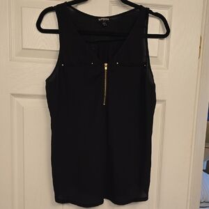 Express Black V-Neck Sleeveless Blouse